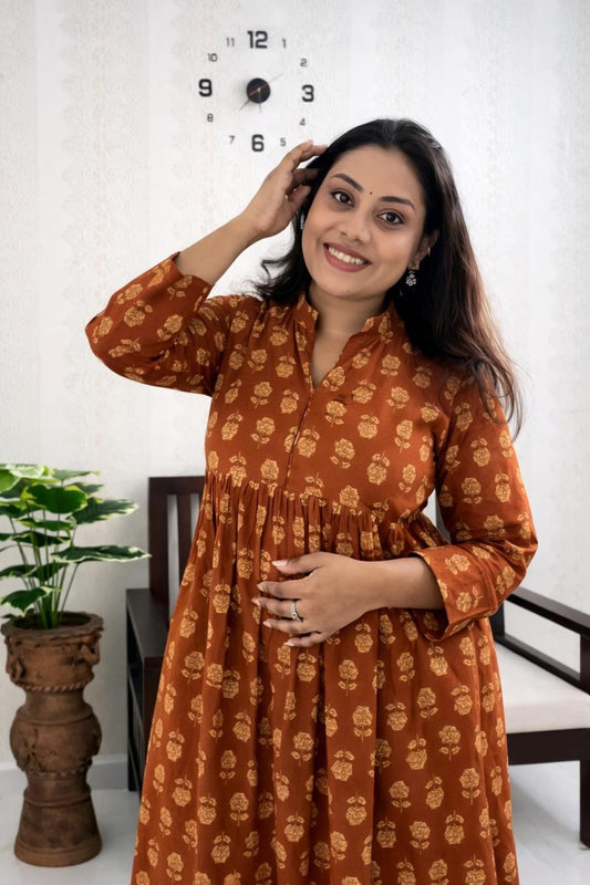 Rust floral coord set