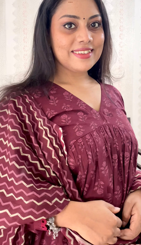 Burgundy
Jaipuri Cotton Salwar Set